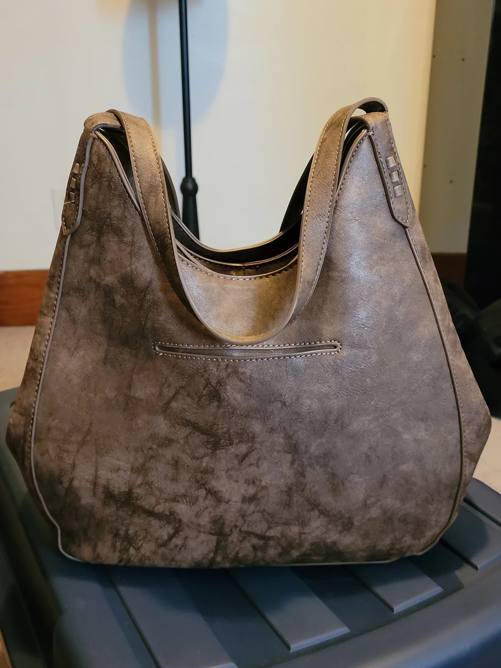 Style & Co. Distressed Brown Vegan Leather Hobo Shoulder Bag BRAND NEW